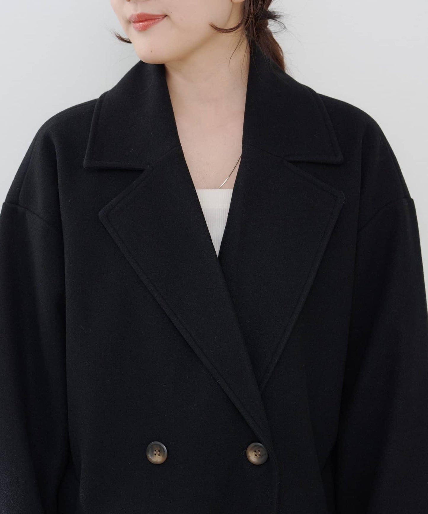 羊毛感雙排扣切斯特大衣