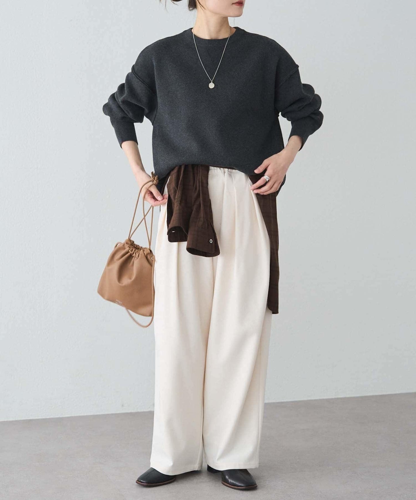 衛衣風格雙層提花針織衫