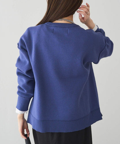 衛衣風格雙層提花針織衫