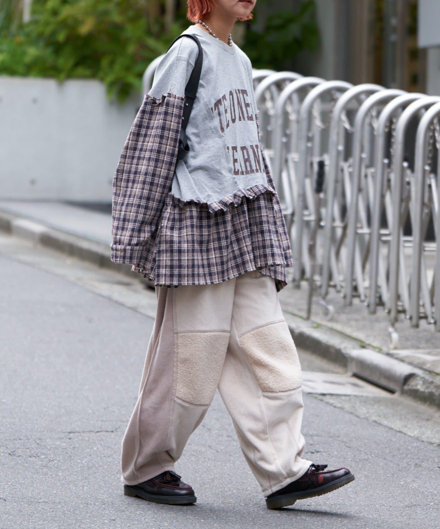 【etsinta/エシンタ】拼接羊羔絨休閒褲