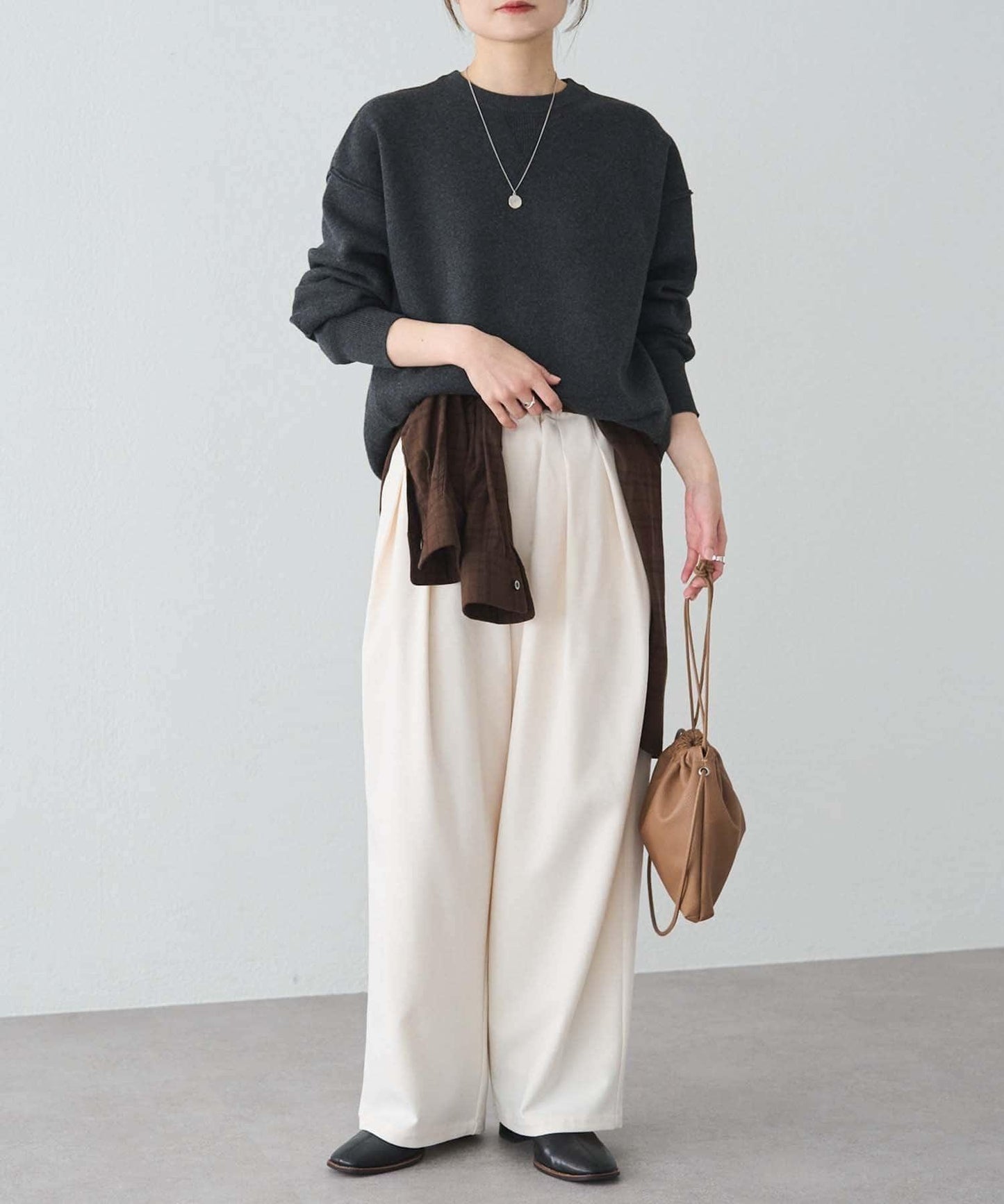 衛衣風格雙層提花針織衫