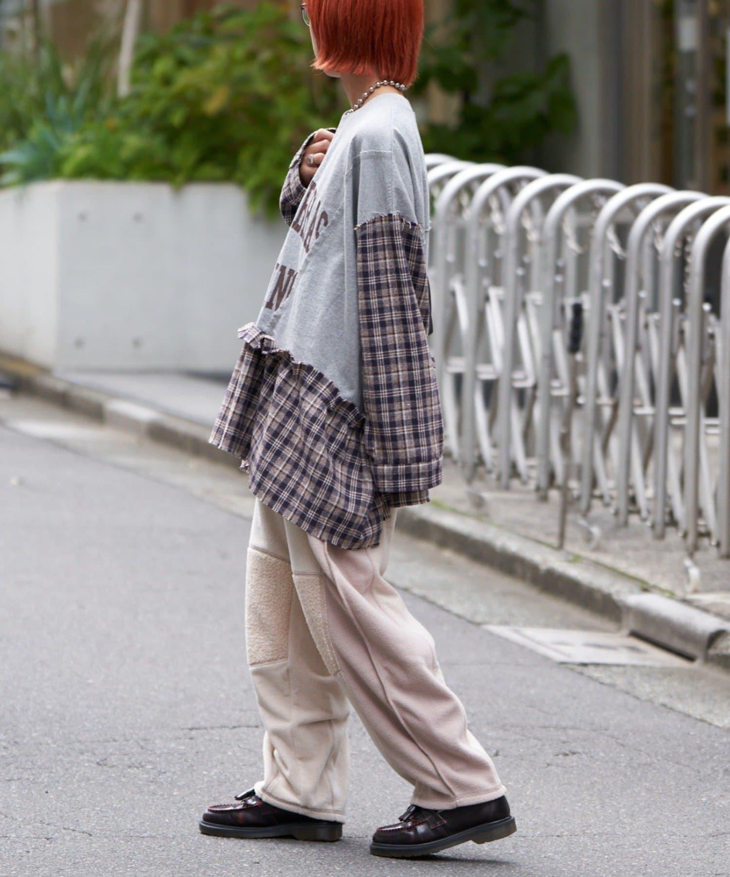 【etsinta/エシンタ】拼接羊羔絨休閒褲