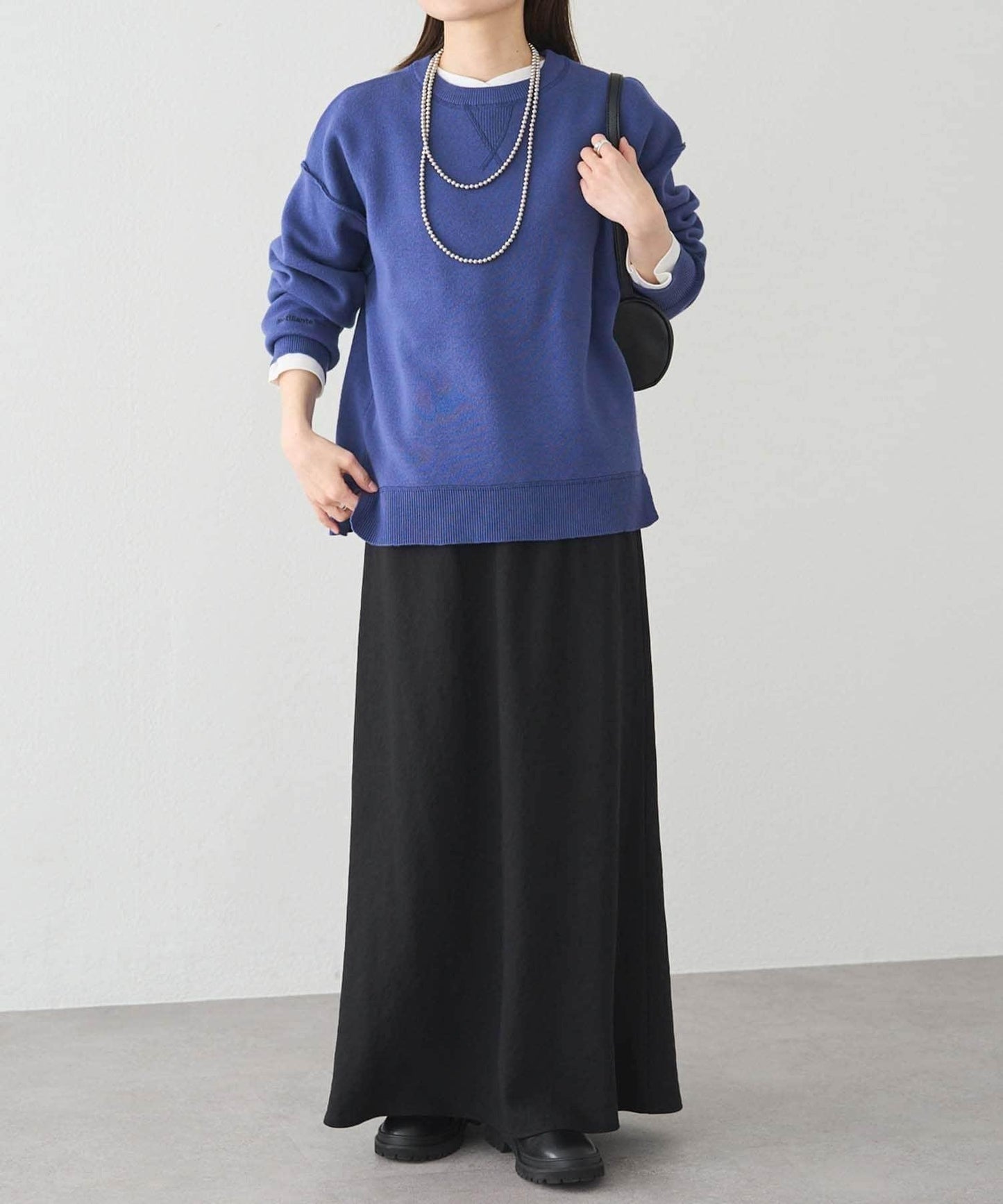 衛衣風格雙層提花針織衫