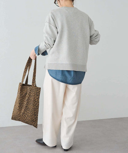 衛衣風格雙層提花針織衫