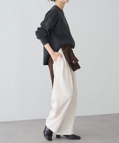 衛衣風格雙層提花針織衫