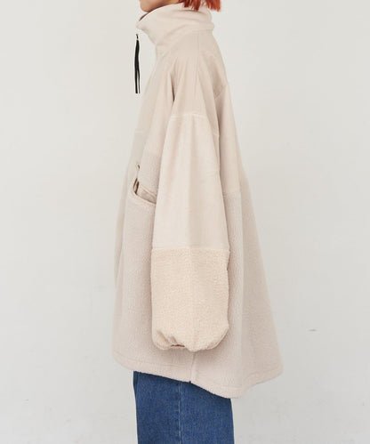 【etsinta/エシンタ】拼接羊羔絨寬鬆夾克