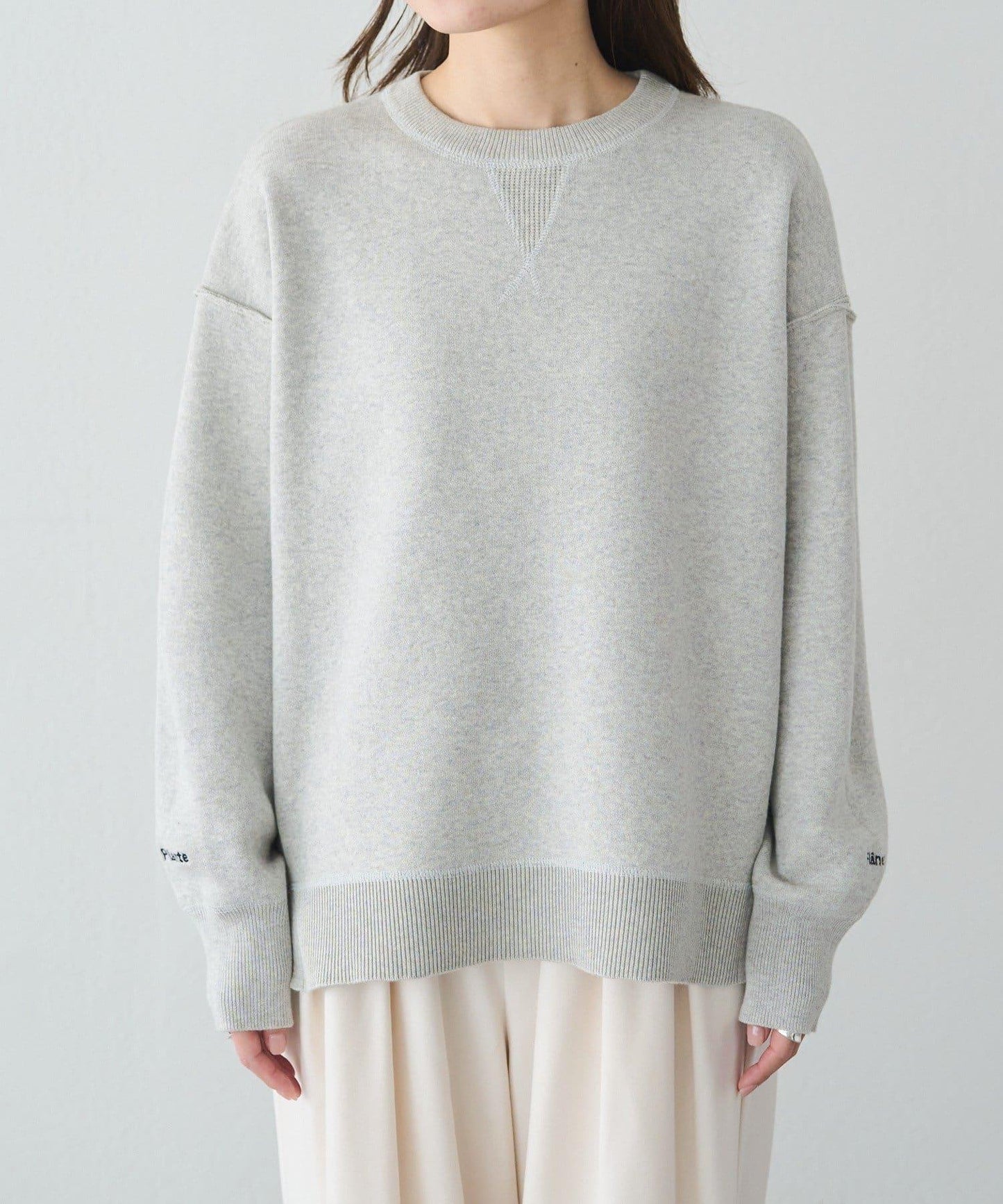 衛衣風格雙層提花針織衫