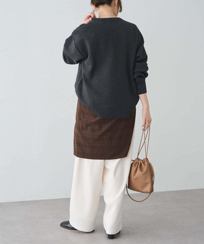 衛衣風格雙層提花針織衫