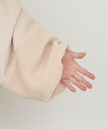 【etsinta/エシンタ】拼接羊羔絨寬鬆夾克