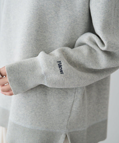 衛衣風格雙層提花針織衫