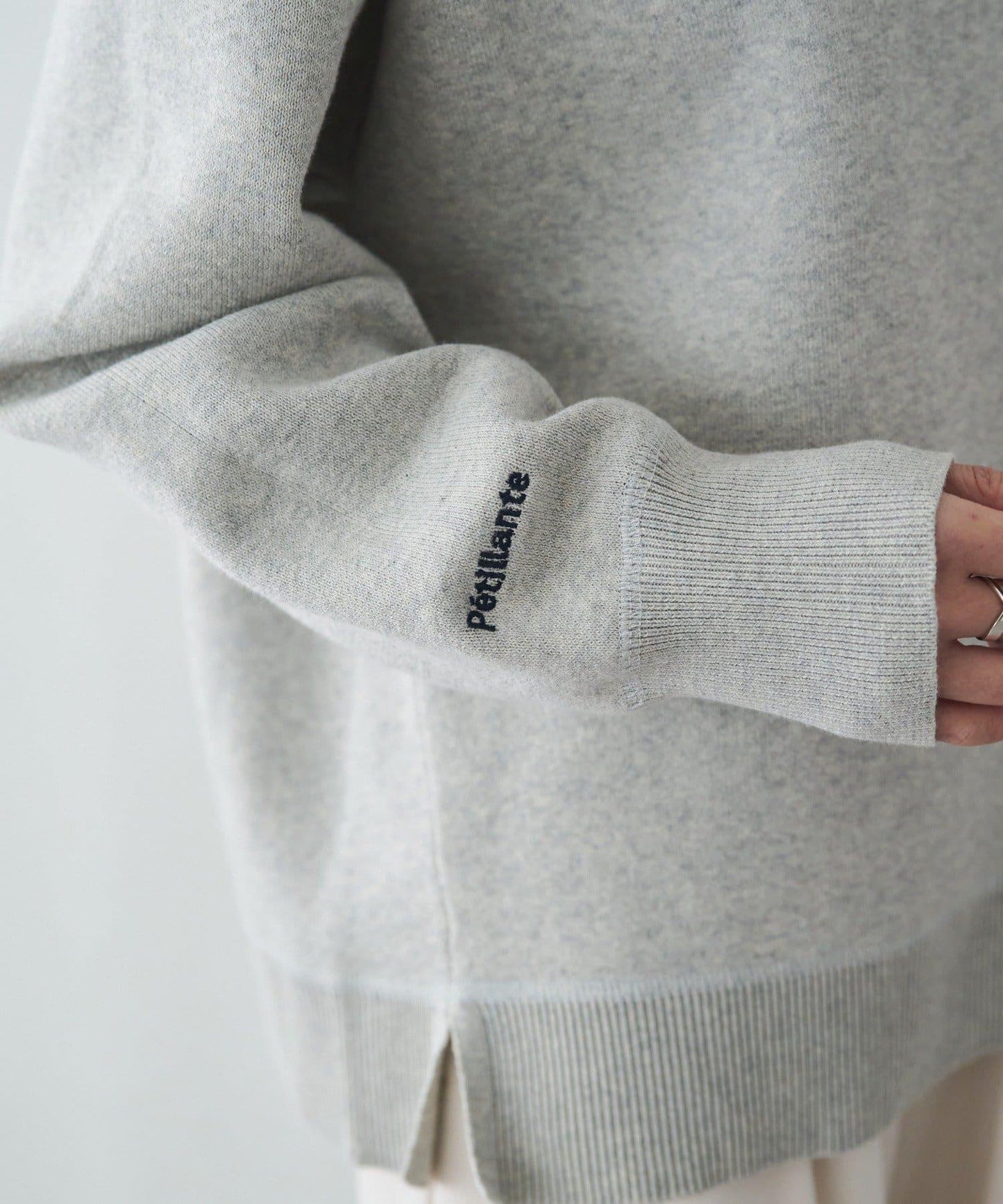 衛衣風格雙層提花針織衫