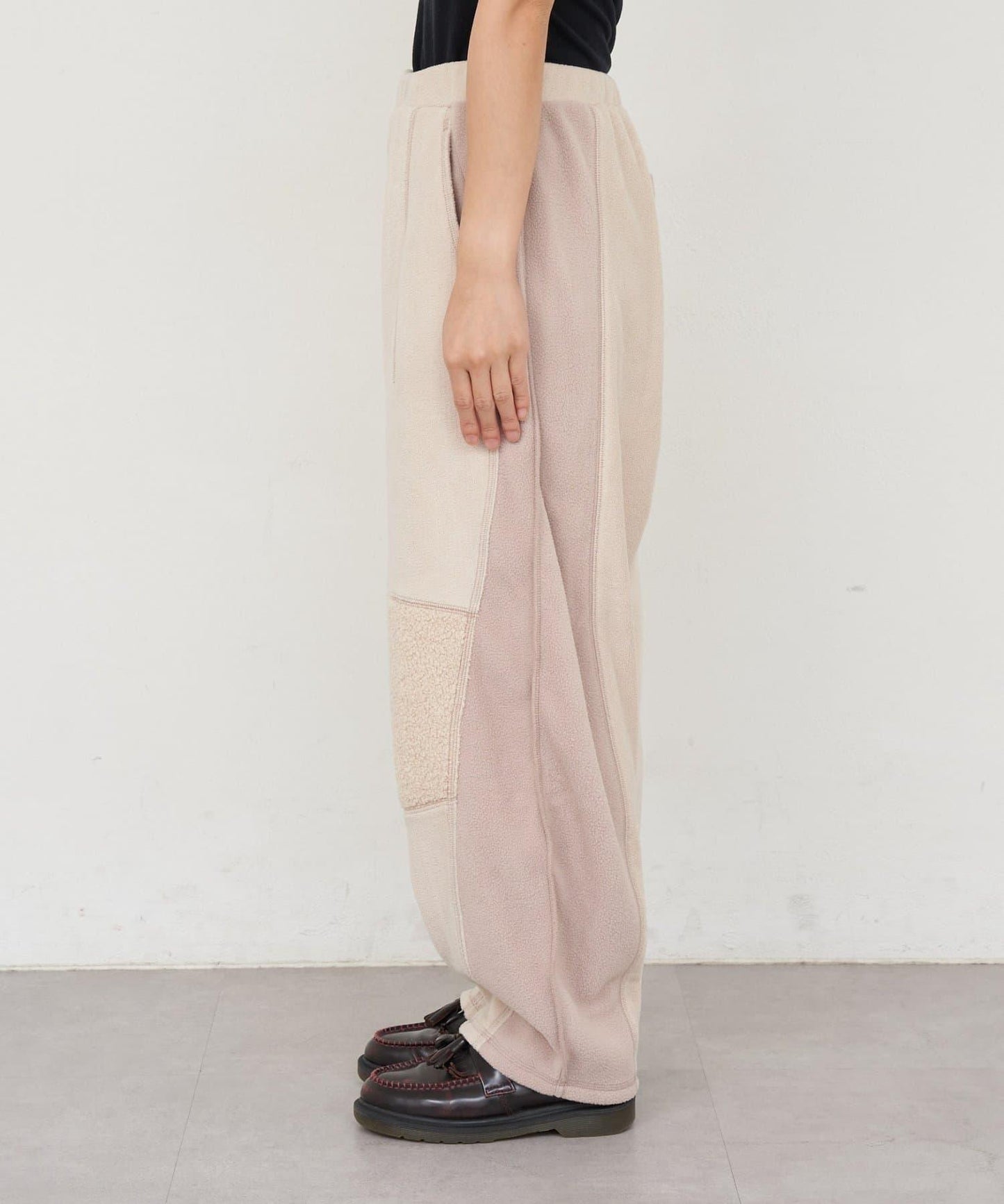 【etsinta/エシンタ】拼接羊羔絨休閒褲