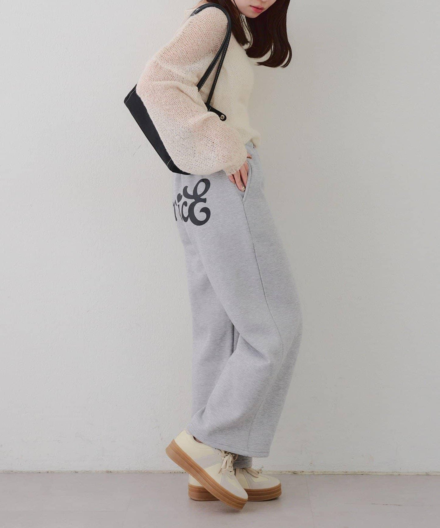 背面印花【RMAF】亮片休閒褲