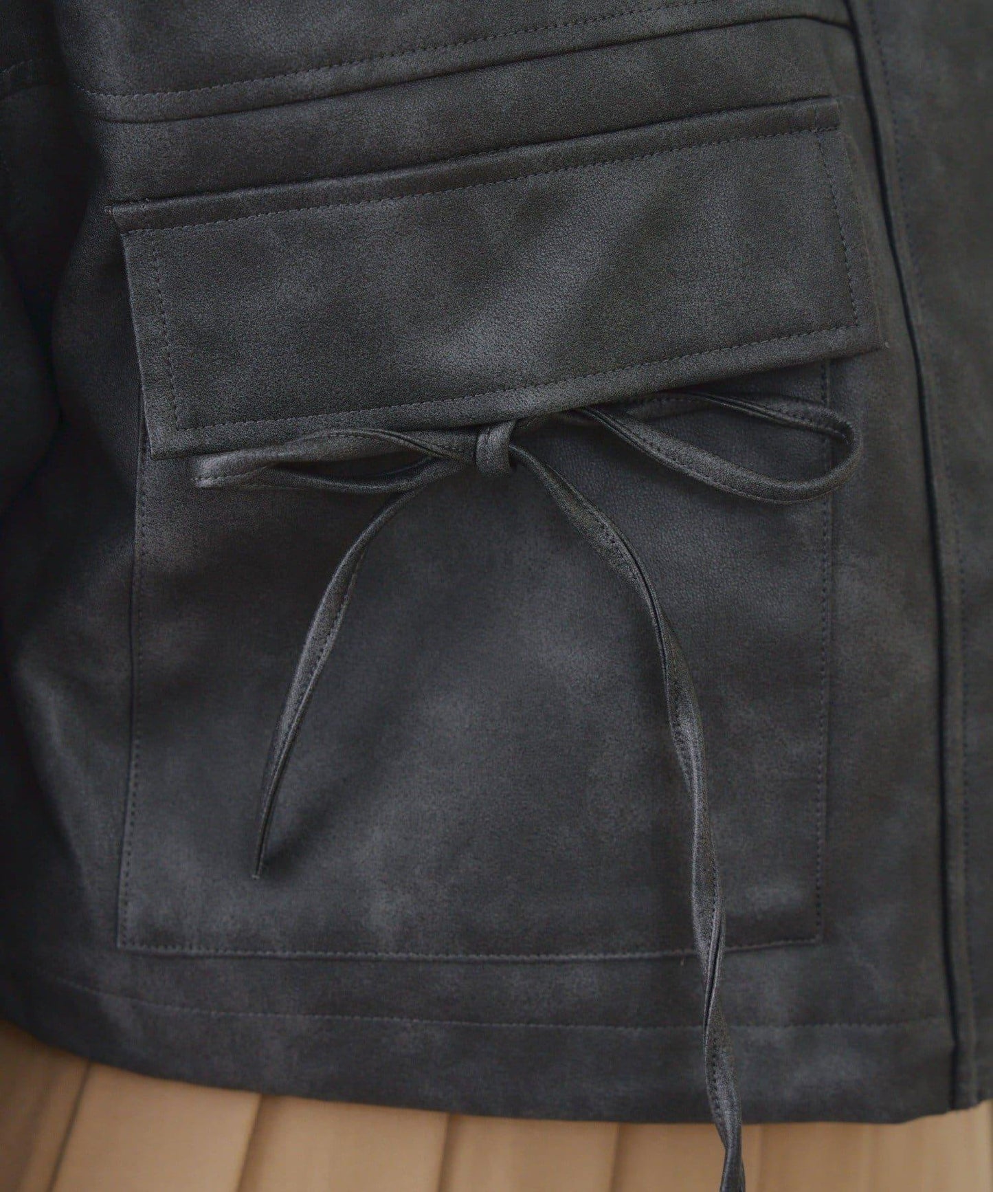 顯瘦造型最強外套【RMAF】連帽毛絨蝴蝶結飛行夾克