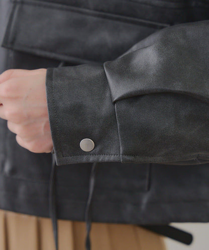 顯瘦造型最強外套【RMAF】連帽毛絨蝴蝶結飛行夾克