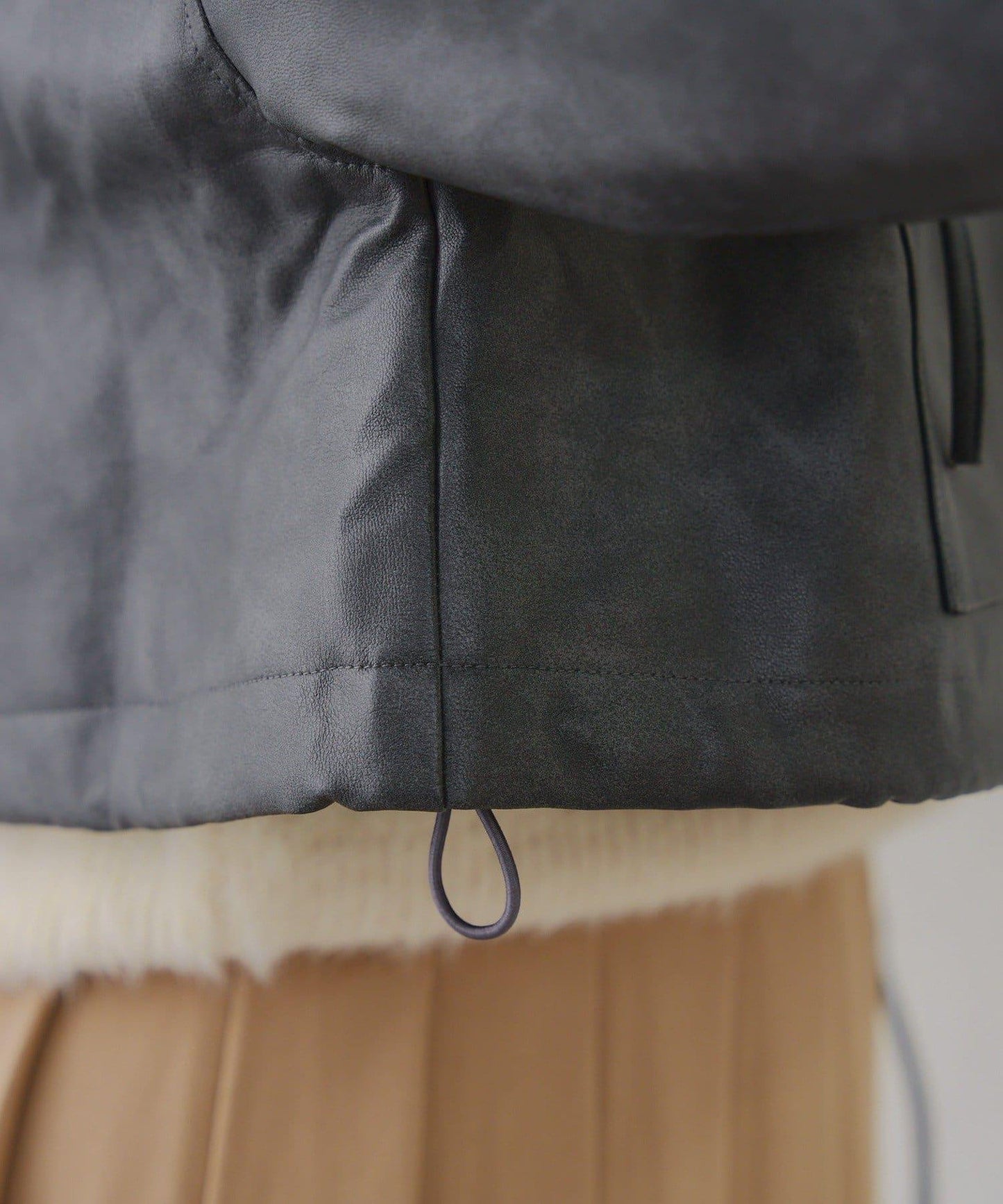 顯瘦造型最強外套【RMAF】連帽毛絨蝴蝶結飛行夾克