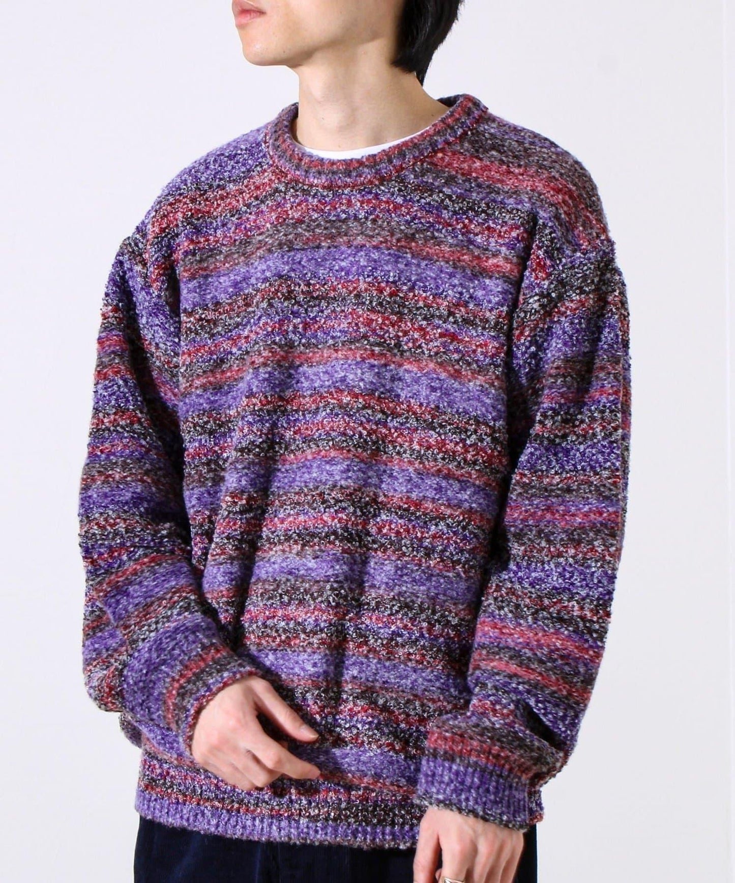 【蓬鬆立體感】漸變花呢套頭衫