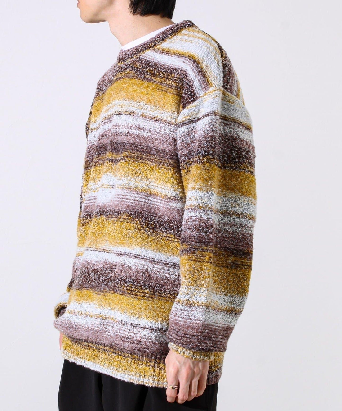 【蓬鬆立體感】漸變花呢套頭衫