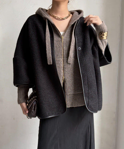 【DouDou】羊毛斗篷風外套