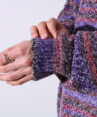 【蓬鬆立體感】漸變花呢套頭衫