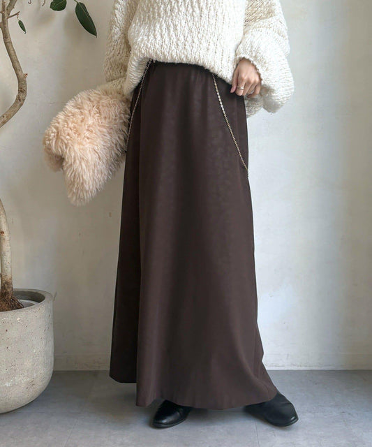 【DouDou】ヴィンテージフェイクレザーセミフレアスカート