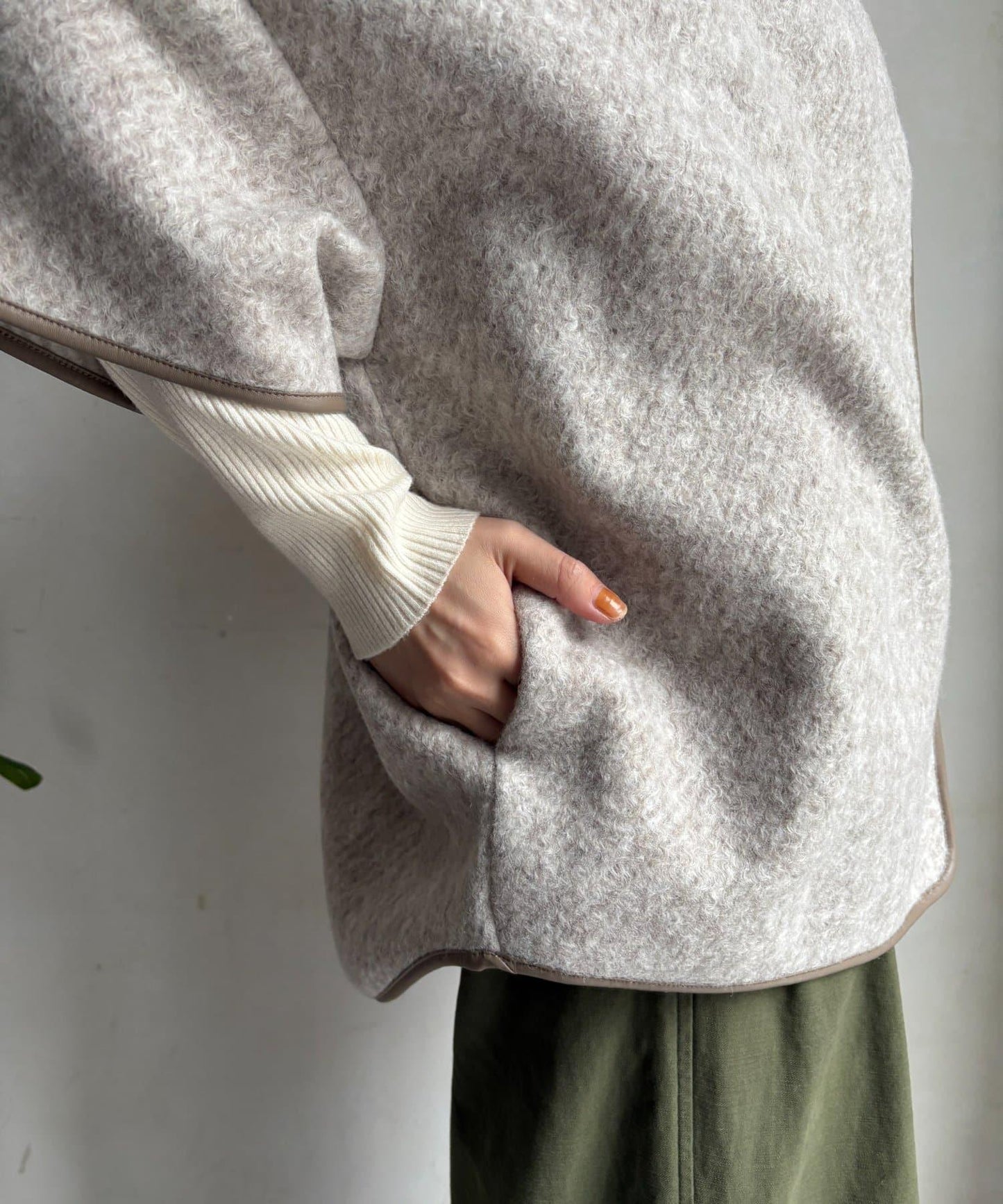 【DouDou】羊毛斗篷風外套