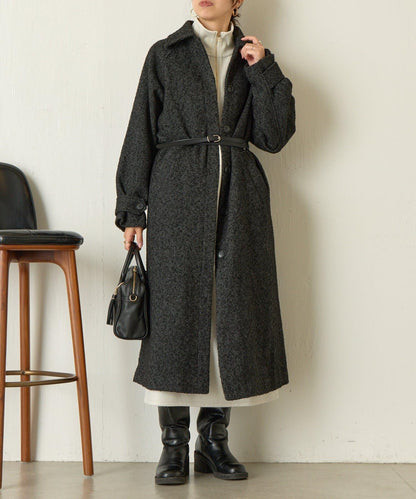 人字紋長款大衣