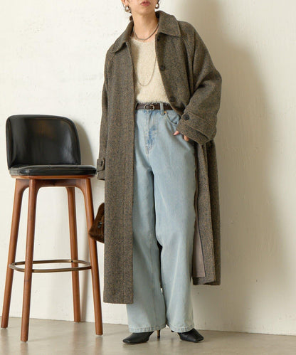 人字紋長款大衣