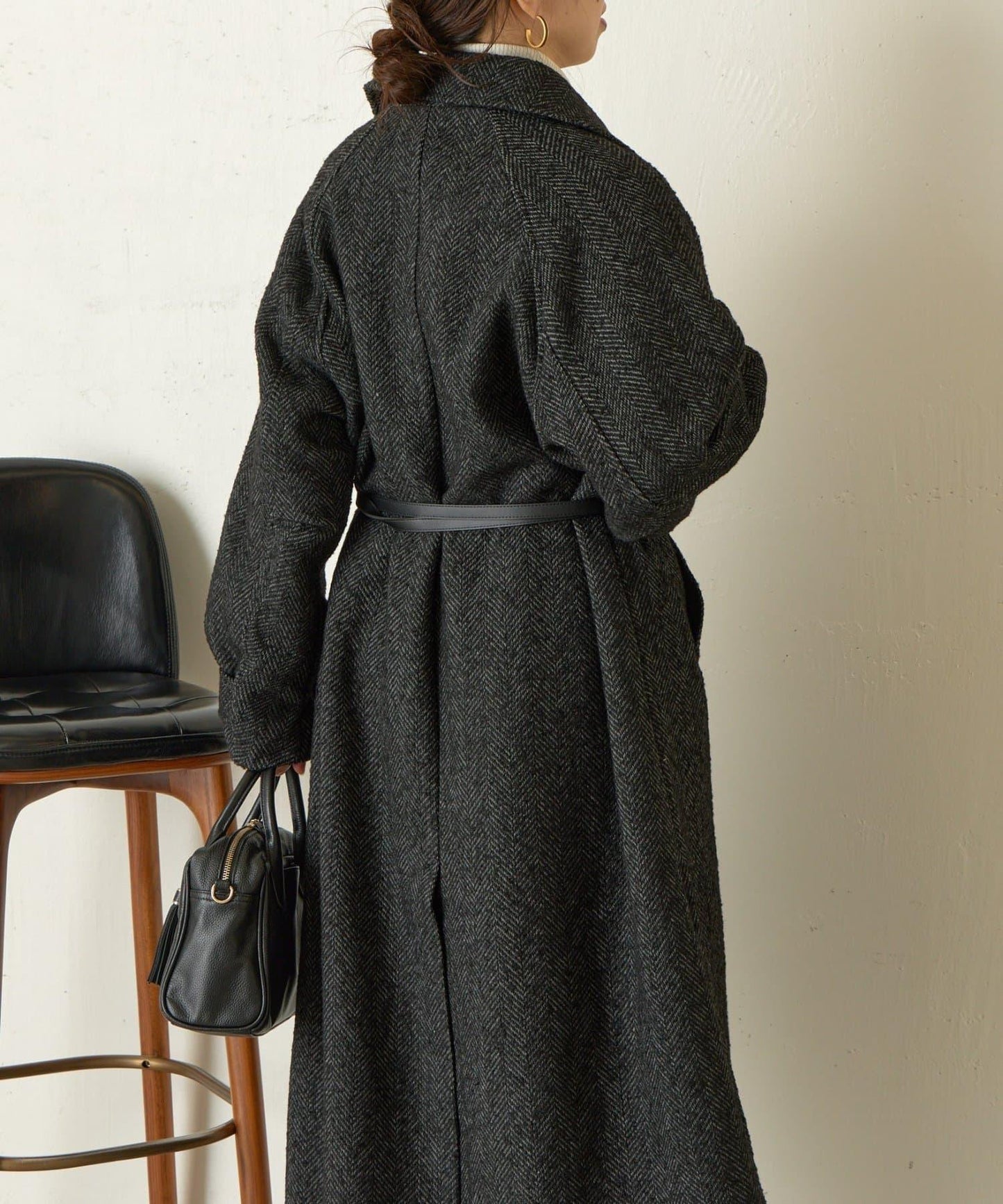 人字紋長款大衣