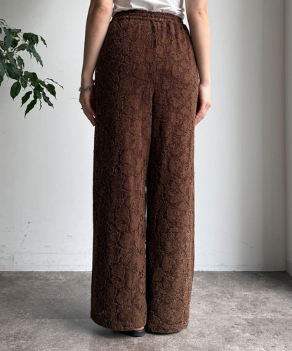 磨毛蕾絲休閒褲