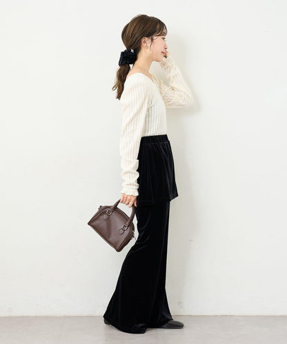 【2尺碼可選/適合身材嬌小】B天鵝絨半身裙褲