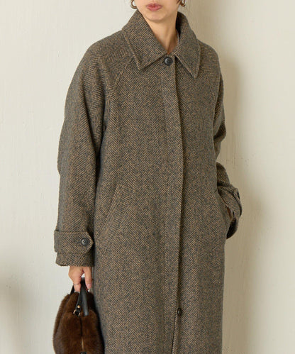 人字紋長款大衣