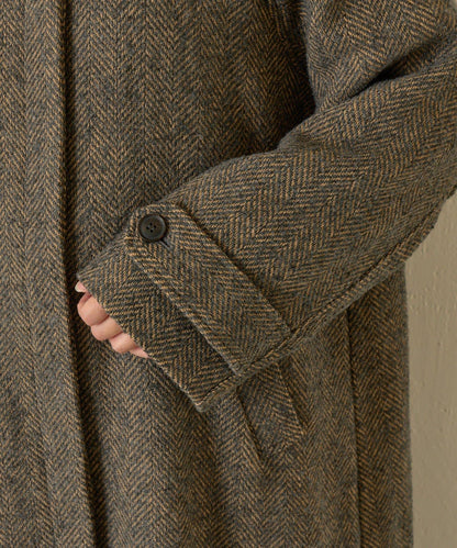 人字紋長款大衣