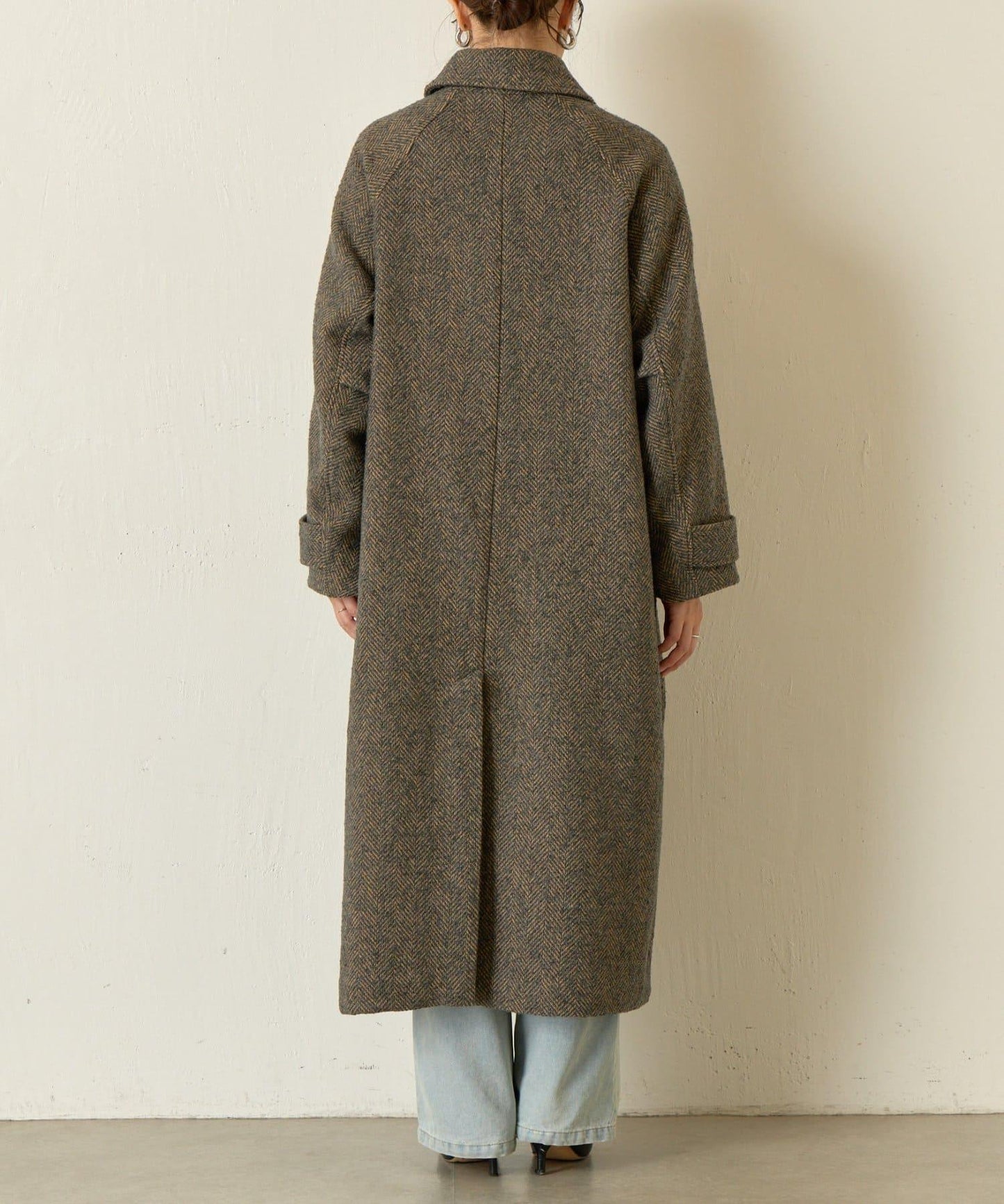 人字紋長款大衣