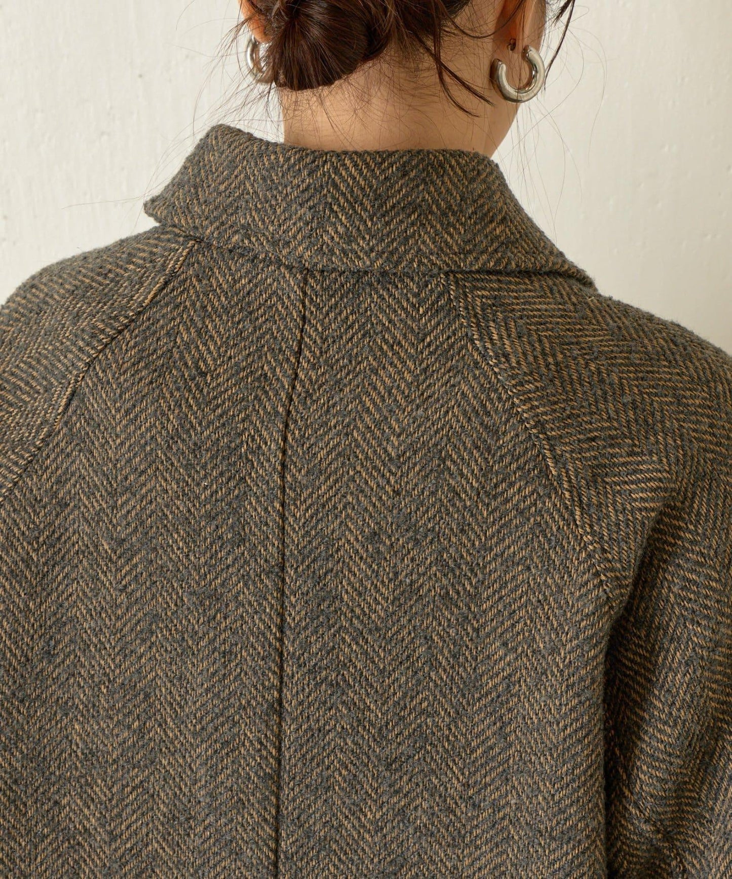 人字紋長款大衣