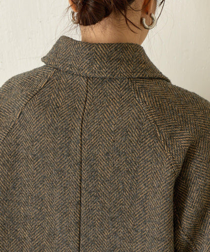 人字紋長款大衣