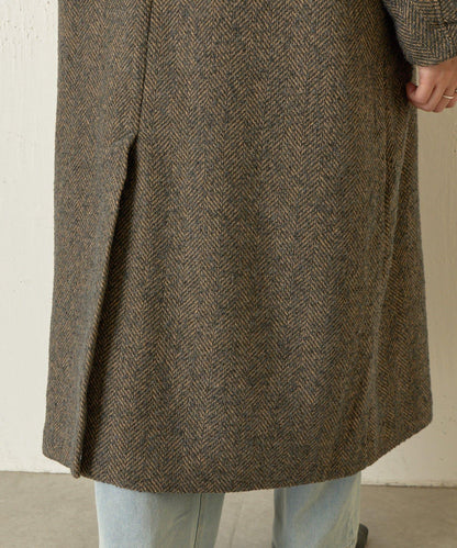 人字紋長款大衣