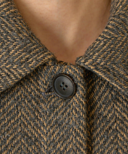 人字紋長款大衣