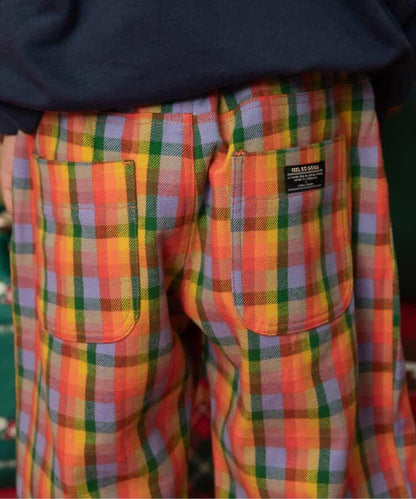 【リンク】格子長褲 10分丈