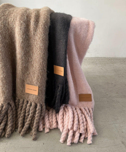 馬海毛拉絨圍巾