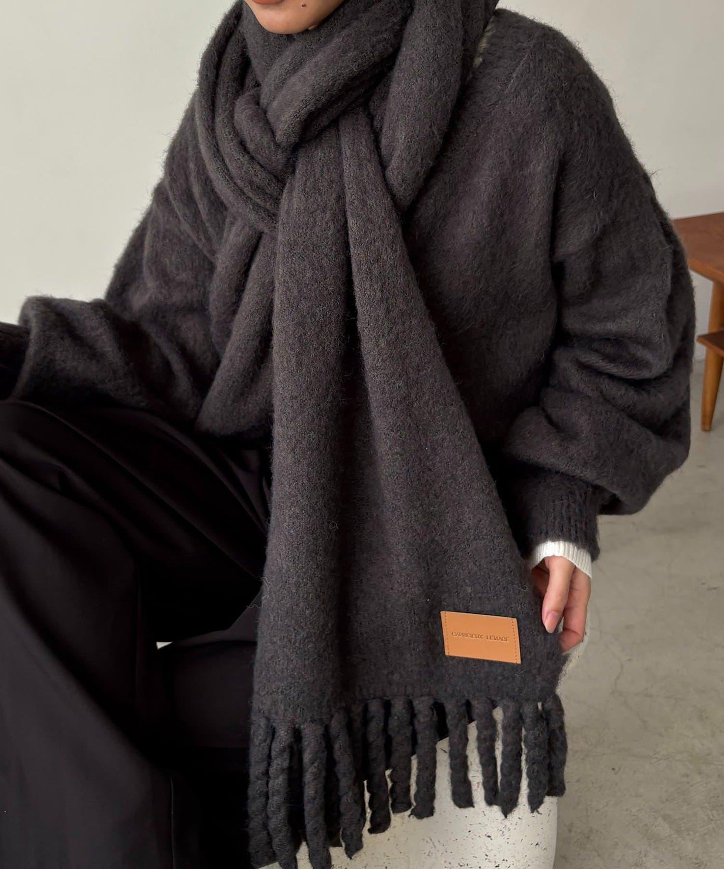 馬海毛拉絨圍巾