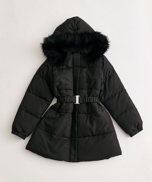 附腰帶中棉大衣