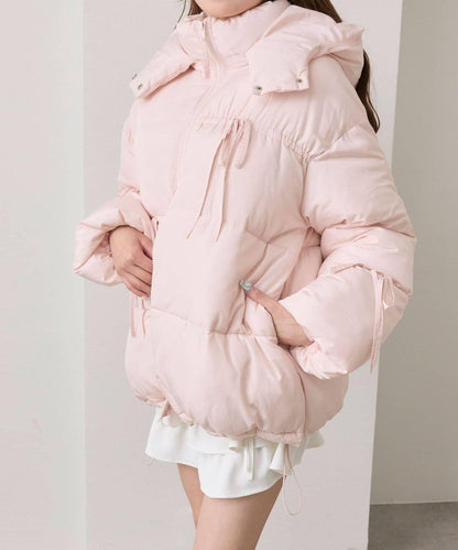 蝴蝶結環保羽絨中長款夾克