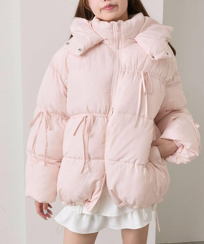 蝴蝶結環保羽絨中長款夾克