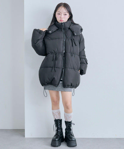 蝴蝶結環保羽絨中長款夾克