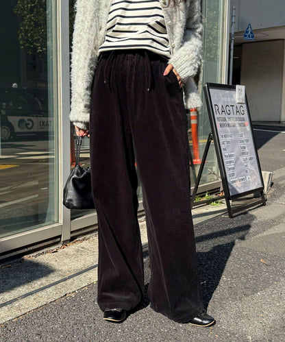 燈芯絨寬鬆休閒褲