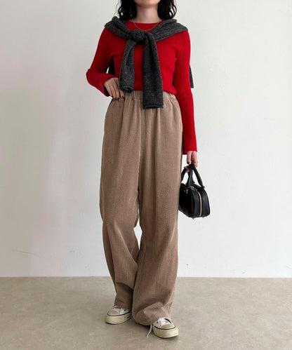 燈芯絨寬鬆休閒褲