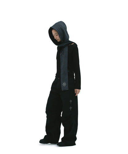 【DEFGARMENTS】鉚釘工裝降落傘褲