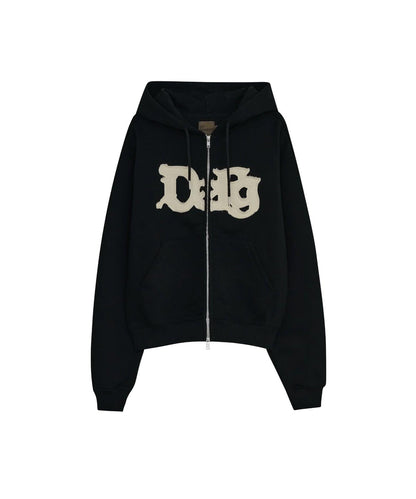 【DEFGARMENTS】剪裁標誌連帽拉鍊衛衣