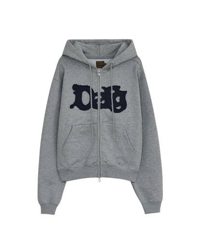 【DEFGARMENTS】剪裁標誌連帽拉鍊衛衣